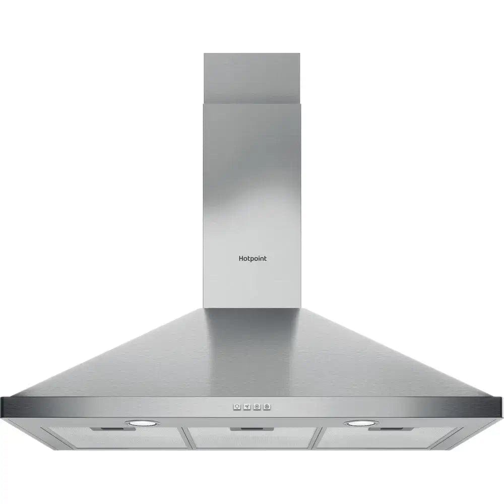 Hotpoint PHPN95FLMX1 Wall Mounted Cooker Hood, 89.8cm Wide - Stainless Steel - Atlantic Electrics - 39478040494303 