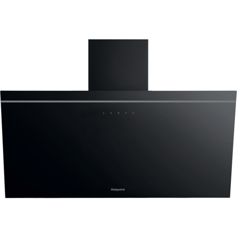 Hotpoint PHVP82FLTK 79.8cm Wide Chimney Cooker Hood - Black | Atlantic Electrics - 39478041379039 