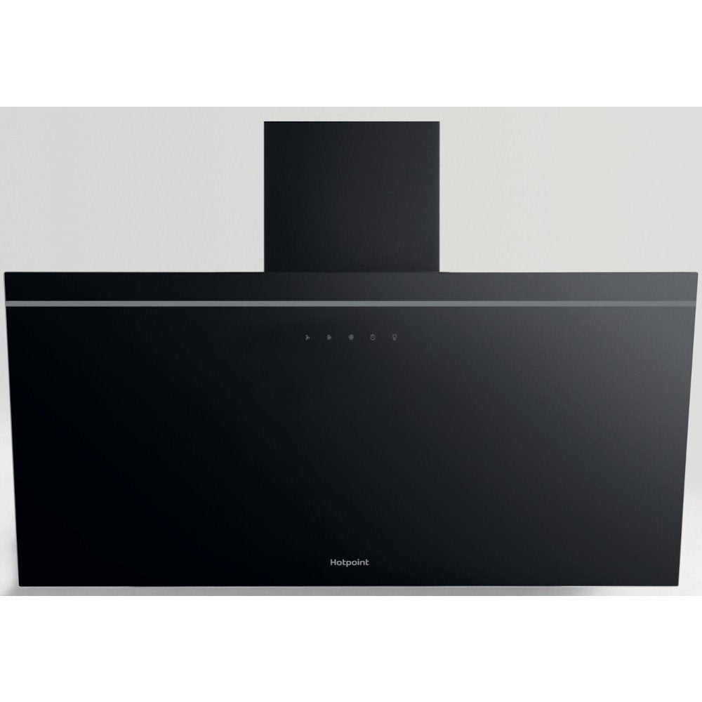 Hotpoint PHVP82FLTK 79.8cm Wide Chimney Cooker Hood - Black | Atlantic Electrics