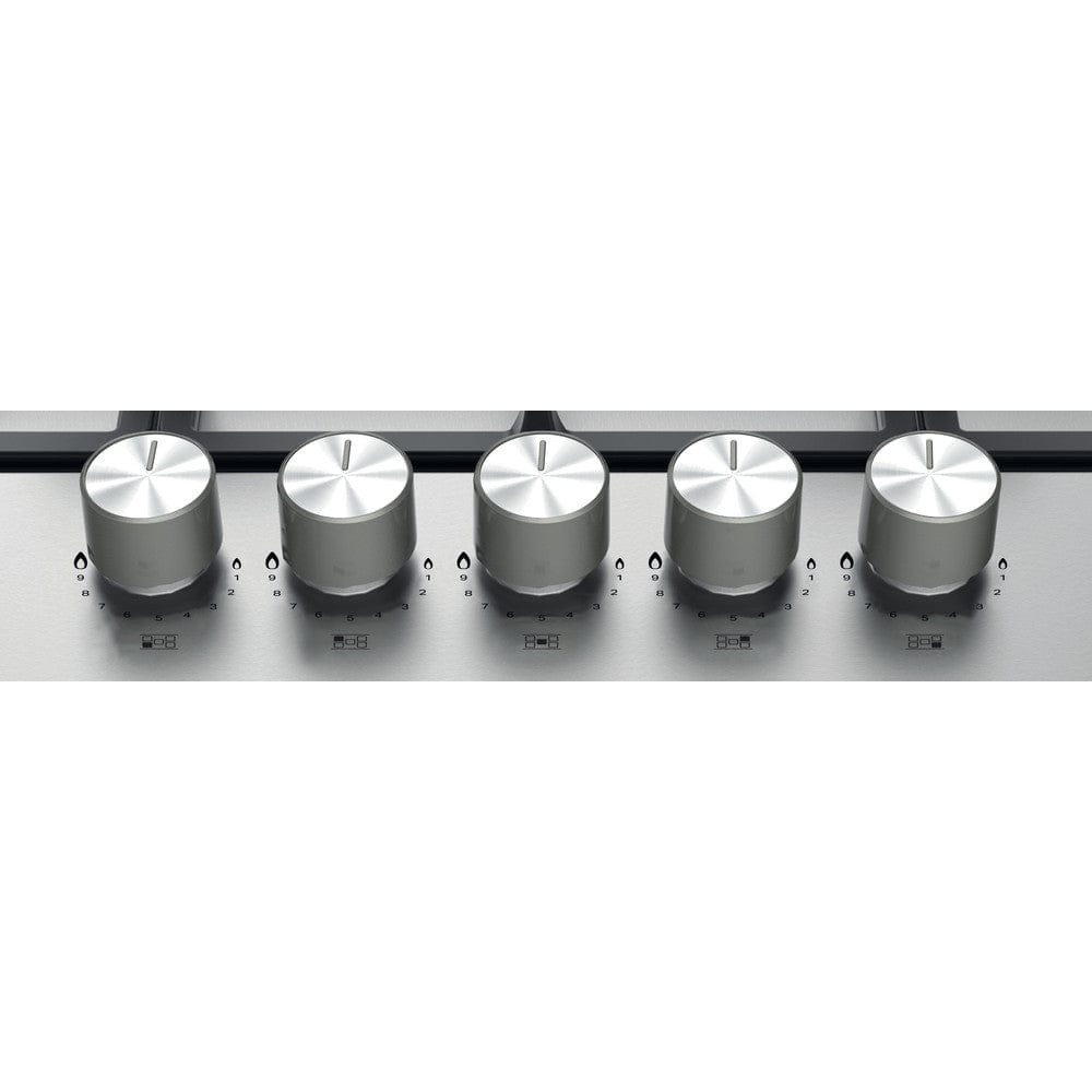Hotpoint PPH75GDFIXUK 75cm 5 Burner Gas Hob in St-Steel | Atlantic Electrics - 39478043377887 