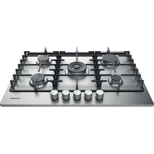 Hotpoint PPH75GDFIXUK 75cm 5 Burner Gas Hob in St-Steel | Atlantic Electrics