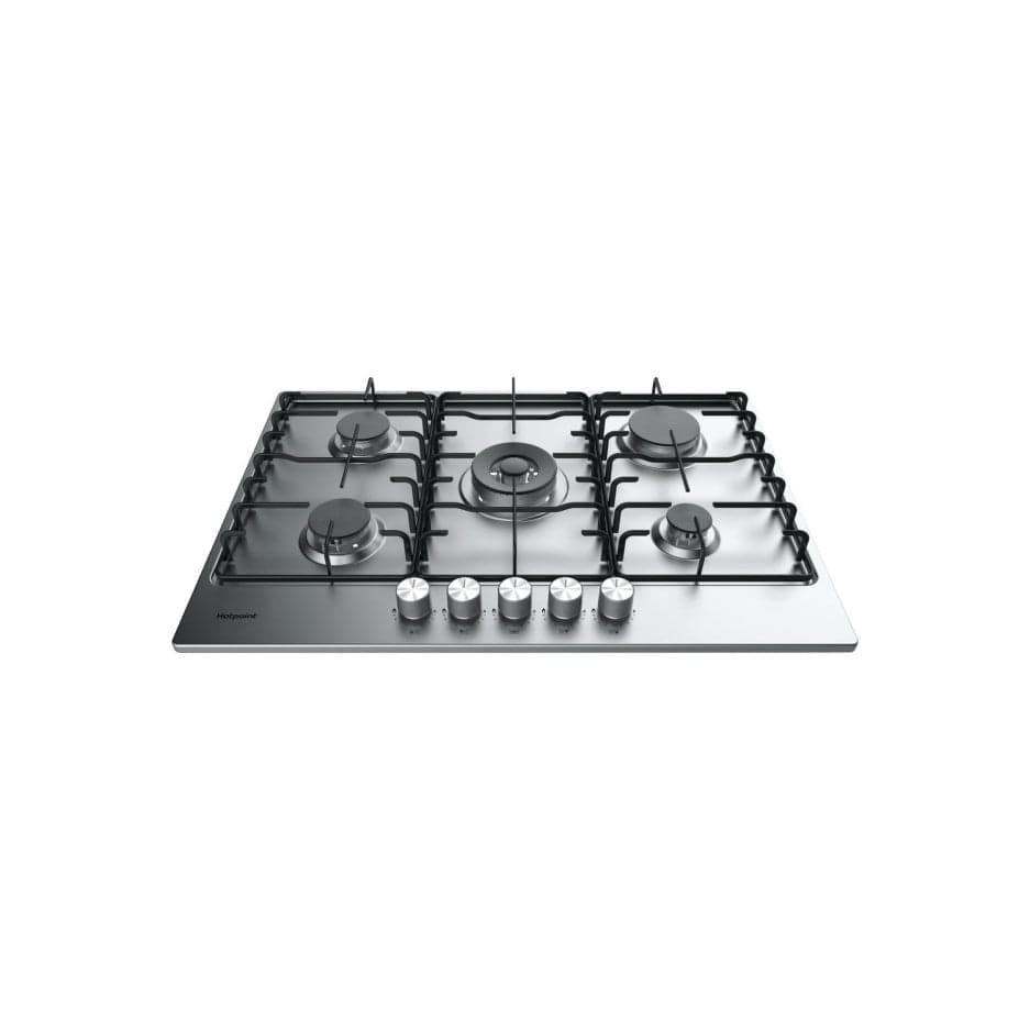 Hotpoint PPH75PDFIXUK 75cm Five Burner Gas Hob - Stainless Steel | Atlantic Electrics - 39478042689759 