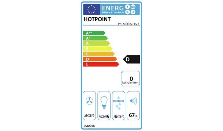 Hotpoint PSLMO65FLSK 60cm Conventional Cooker Hood - Black | Atlantic Electrics
