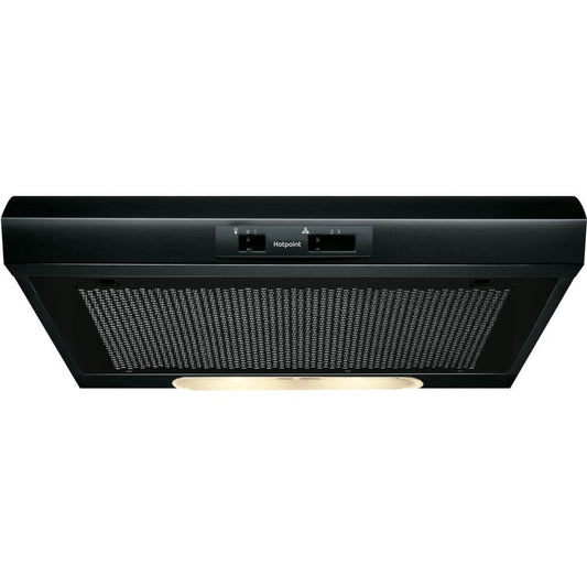 Hotpoint PSLMO65FLSK 60cm Conventional Cooker Hood - Black | Atlantic Electrics