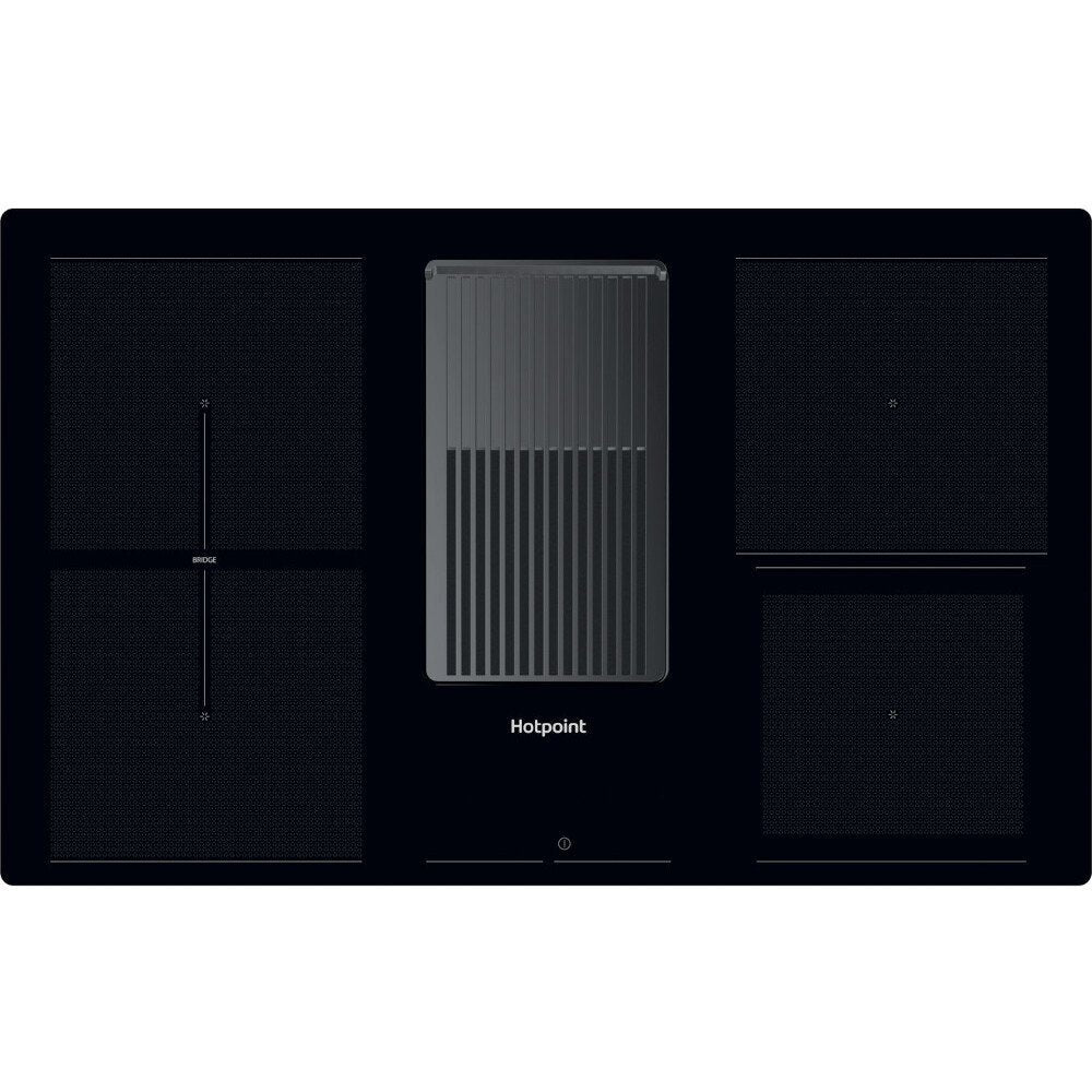 Hotpoint PVH92BK 83cm induction Glass Ceramic Venting Hob - Black | Atlantic Electrics - 39478044393695 