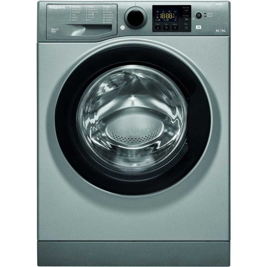 Hotpoint RDG8643GKUKN Futura 8kg Wash 6kg Dry 1400rpm Freestanding Washer Dryer Graphite - Atlantic Electrics - 39478043672799 