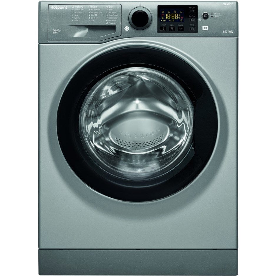 Hotpoint RDG8643GKUKN Futura 8kg Wash 6kg Dry 1400rpm Freestanding Washer Dryer Graphite | Atlantic Electrics - 39478043672799 