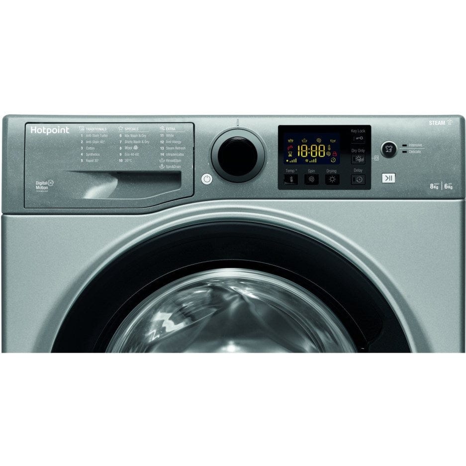 Hotpoint RDG8643GKUKN Futura 8kg Wash 6kg Dry 1400rpm Freestanding Washer Dryer Graphite - Atlantic Electrics - 39478043705567 