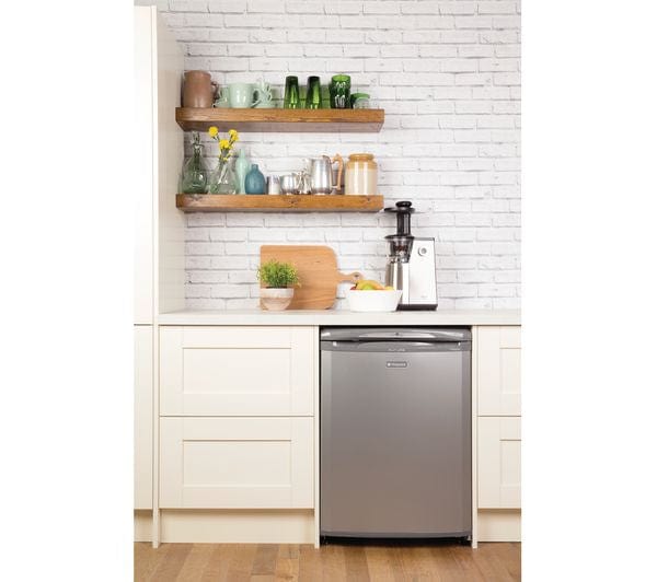 Hotpoint RLA36G 60cm Wide Freestanding Under Counter Larder Fridge - Graphite | Atlantic Electrics - 39478047113439 