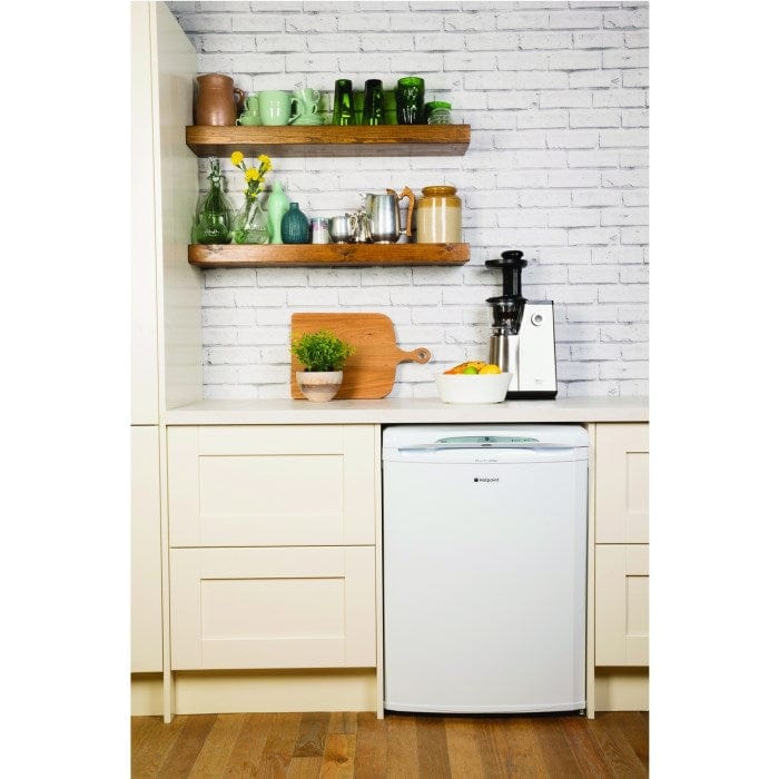 Hotpoint RZA36P1 90 Litre Freestanding Under Counter Freezer A+ Energy Rating 60cm Wide - White - Atlantic Electrics - 39478058877151 