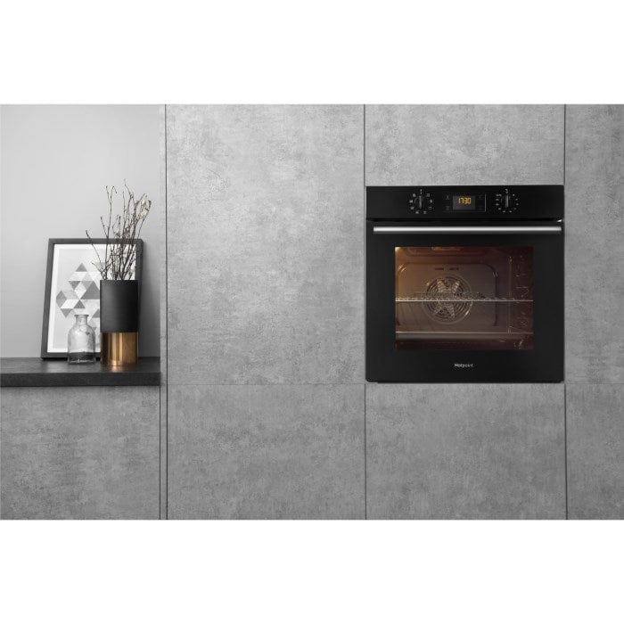 Hotpoint SA2540HBL 8 Function Electric Built-in Single Oven - Black | Atlantic Electrics - 39478053470431 