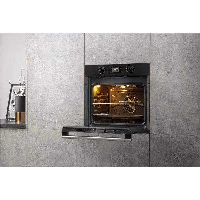 Hotpoint SA2540HBL 8 Function Electric Built-in Single Oven - Black | Atlantic Electrics - 39478053372127 