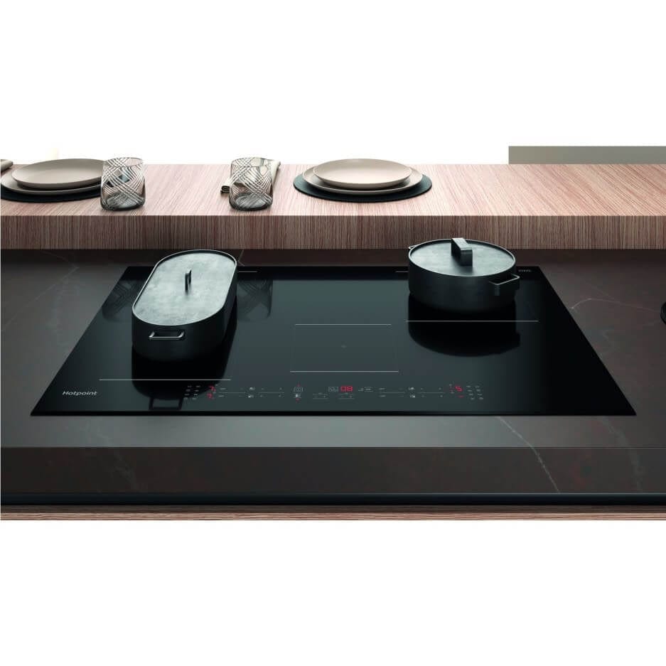 Hotpoint TB3977BBF 77cm Touch Control 4 Zone 70cm Induction Hob - Black | Atlantic Electrics - 39478049636575 