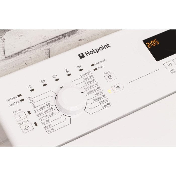 Hotpoint WMTF722UUKN 7kg 1200rpm Freestanding Top Loading Washing Machine - White | Atlantic Electrics