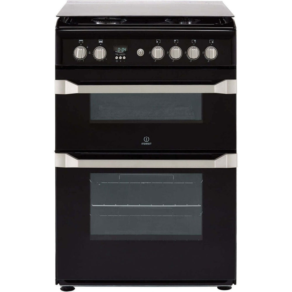 Indesit Advance ID60G2K Gas Cooker - Black - A Rated - Atlantic Electrics - 39478058352863 