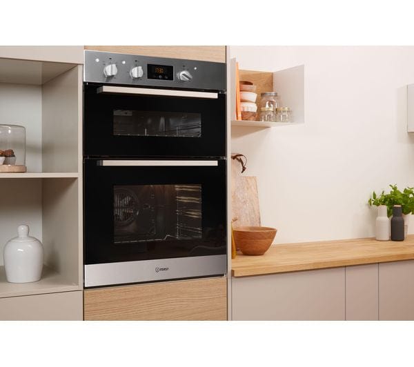 Indesit Aria IDD6340IX Built In Electric Double Oven - Stainless Steel - A/A Rated - Atlantic Electrics - 39478059204831 