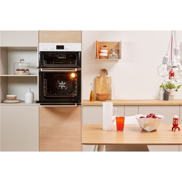 Indesit Aria IDD6340WH Built In Electric Double Oven - White - A/A Rated | Atlantic Electrics - 39478061007071 