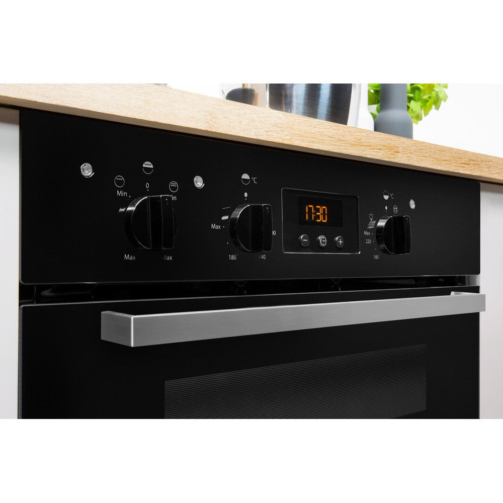 Indesit Aria IDU6340BL Built Under Double Oven With Feet - Black - B-B Rated | Atlantic Electrics - 39478059696351 
