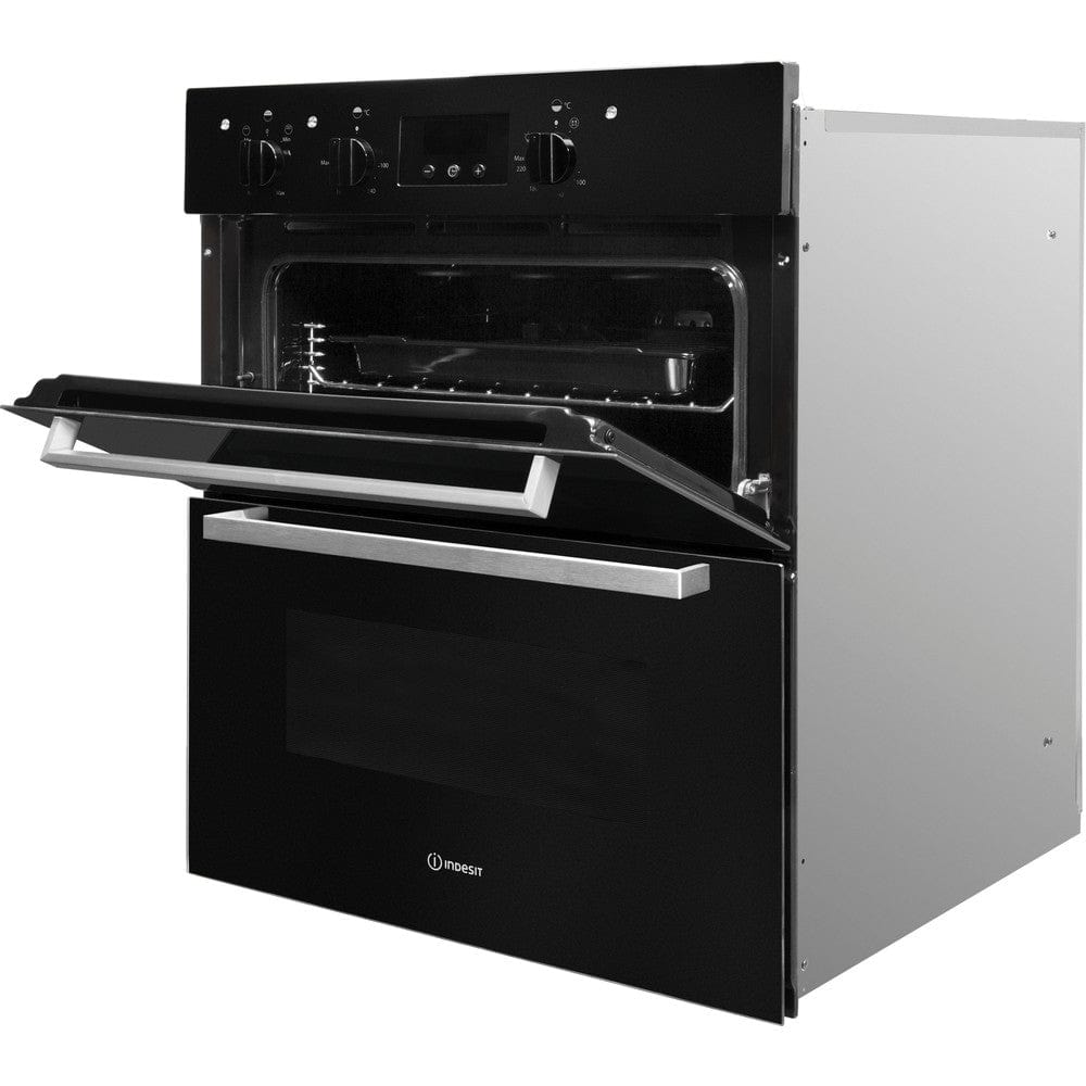 Indesit Aria IDU6340BL Built Under Double Oven With Feet - Black - B-B Rated | Atlantic Electrics - 39478059794655 