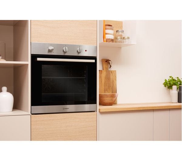 Indesit Aria IFW6330IX Built In Electric Single Oven 66 litre - Stainless Steel - A Rated - Atlantic Electrics - 39478060515551 