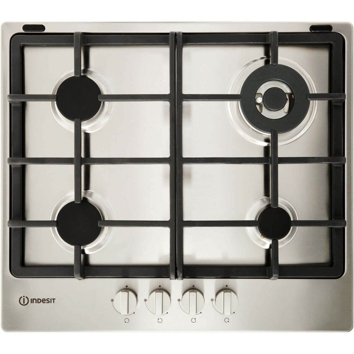 Indesit Aria THP641WIXI 59cm Gas Hob - Stainless Steel | Atlantic Electrics