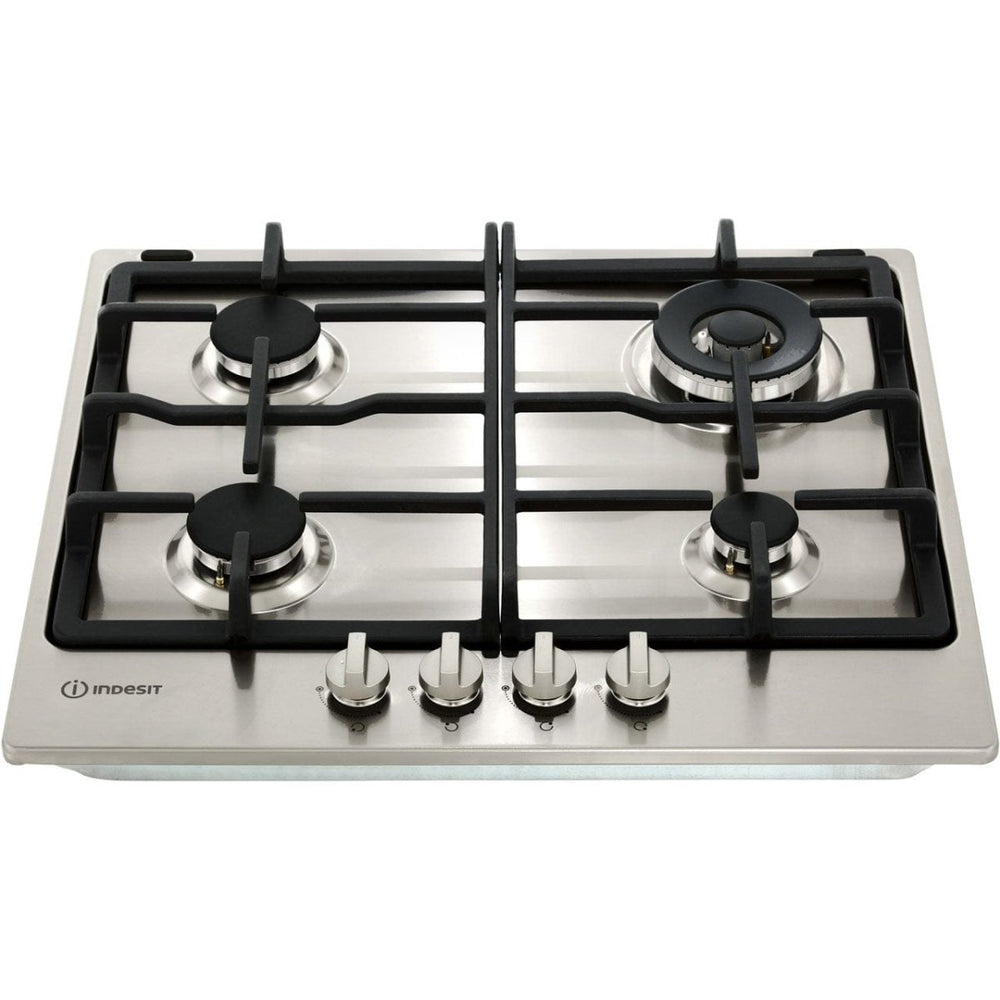 Indesit Aria THP641WIXI 59cm Gas Hob - Stainless Steel | Atlantic Electrics - 39478061531359 
