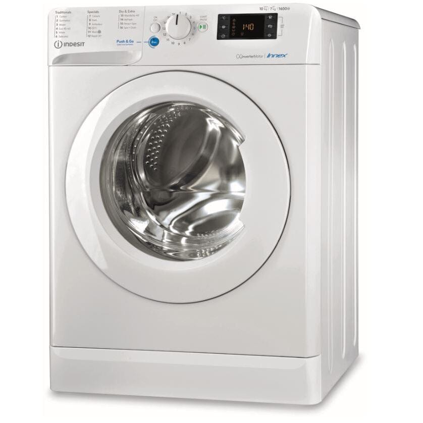 Indesit BDE1071682XWUKN 10kg Wash 7kg Dry 1600rpm Freestanding Washer Dryer - White - Atlantic Electrics - 39478059892959 