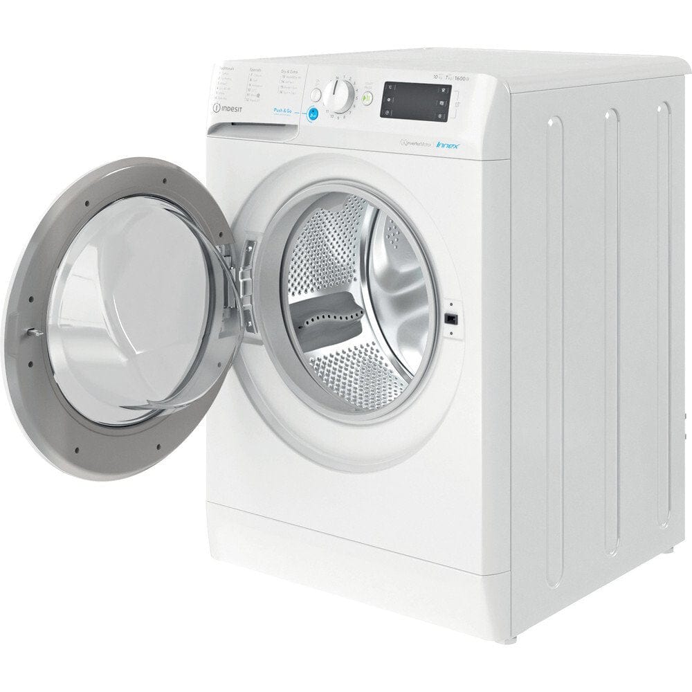 Indesit BDE107625XWUKN 10Kg / 7Kg Washer Dryer With 1600 Rpm, 59.5cm Wide - White - Atlantic Electrics - 39478061826271 