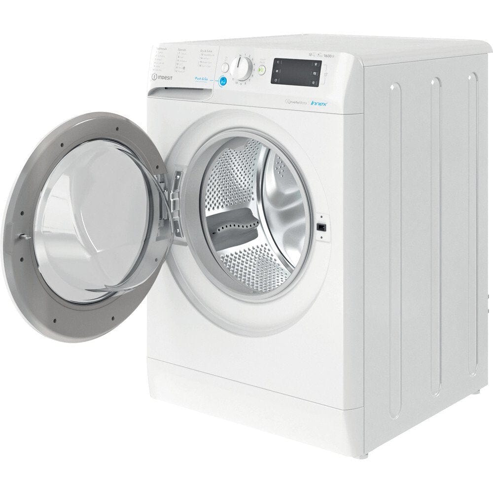 Indesit BDE107625XWUKN 10Kg / 7Kg Washer Dryer With 1600 Rpm, 59.5cm Wide - White | Atlantic Electrics - 39478061826271 