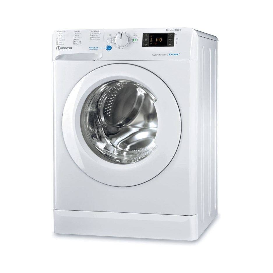 Indesit BDE861483XWUKN 8kg Wash 6kg Dry 1400rpm Freestanding Washer Dryer - White - Atlantic Electrics