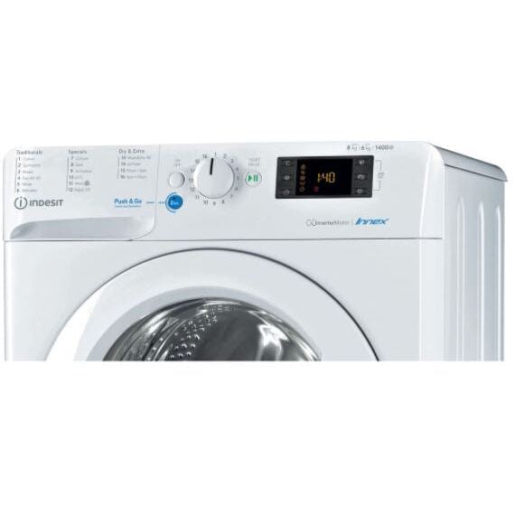 Indesit BDE861483XWUKN 8kg Wash 6kg Dry 1400rpm Freestanding Washer Dryer - White - Atlantic Electrics - 39478060744927 