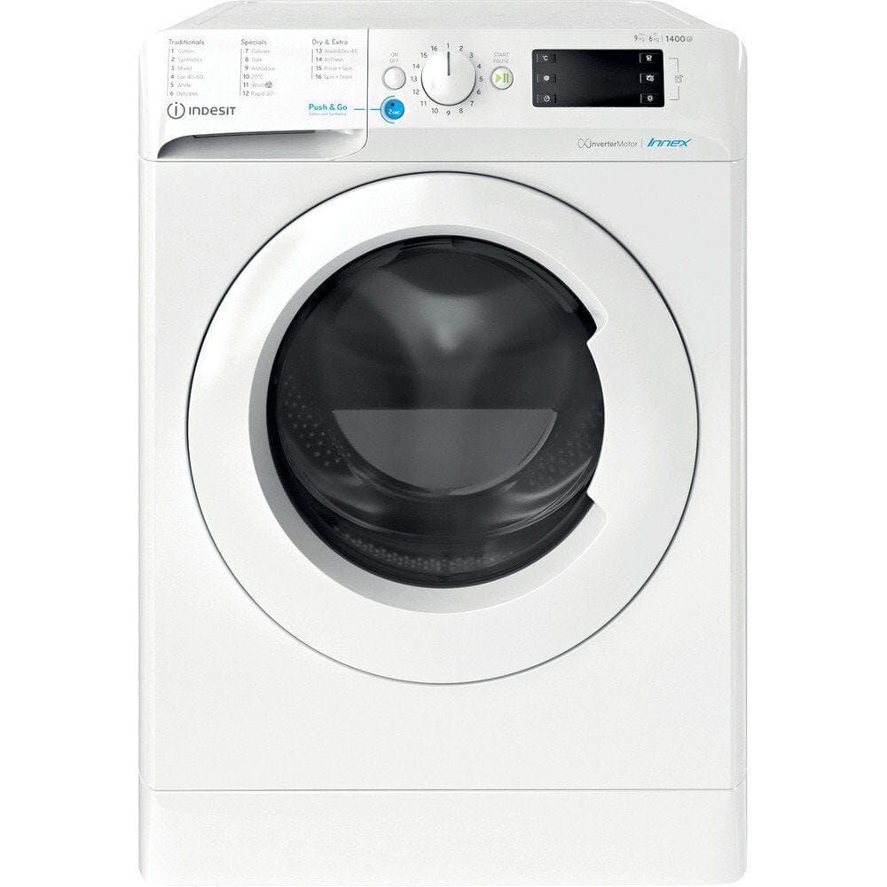 Indesit BDE96436XWUKN 9Kg / 6Kg Washer Dryer With 1400 Rpm - White - Atlantic Electrics - 39478069690591 