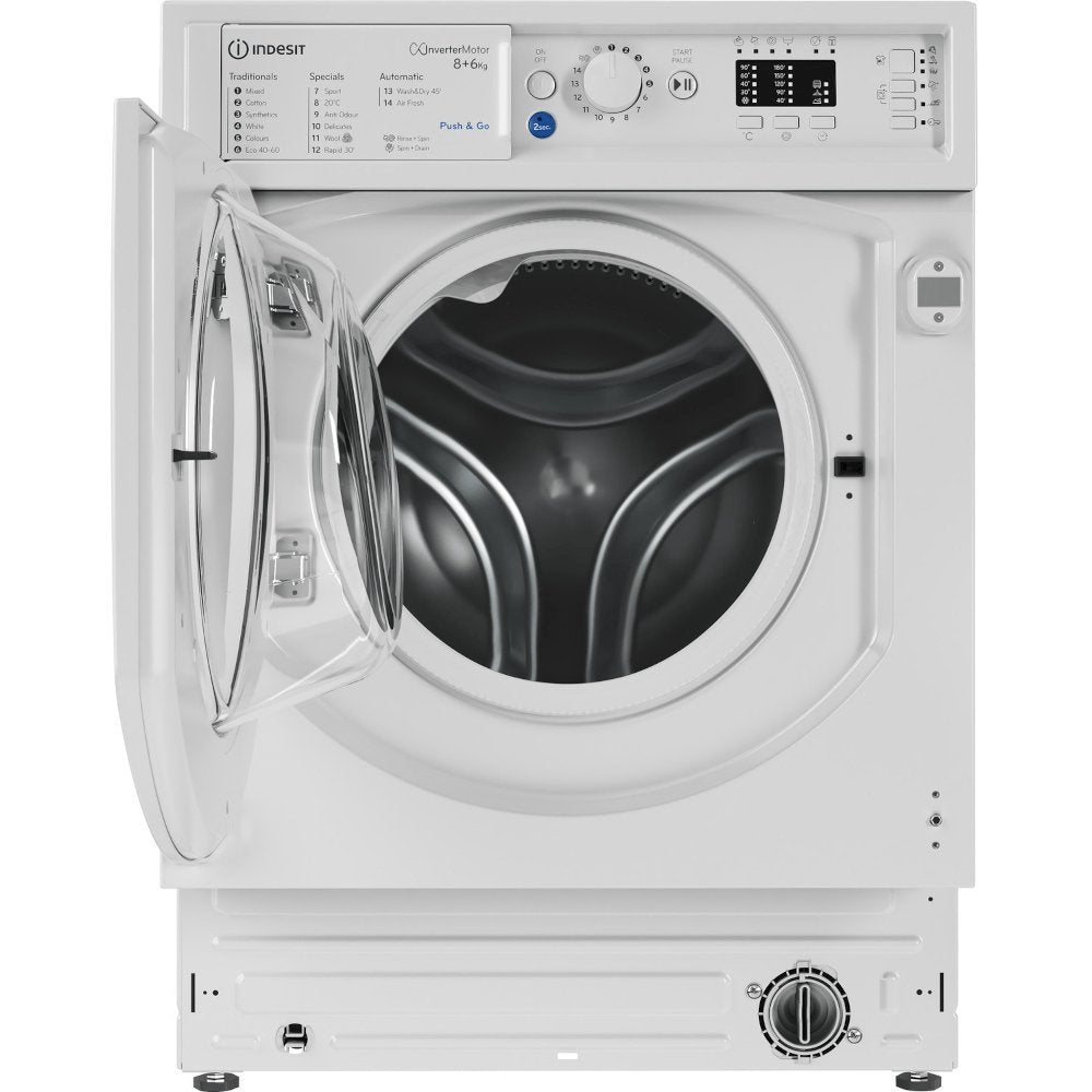 Indesit BIWDIL861284 8kg Wash 6kg Dry Integrated Washer Dryer With Quiet Inverter Motor | Atlantic Electrics - 39478068936927 