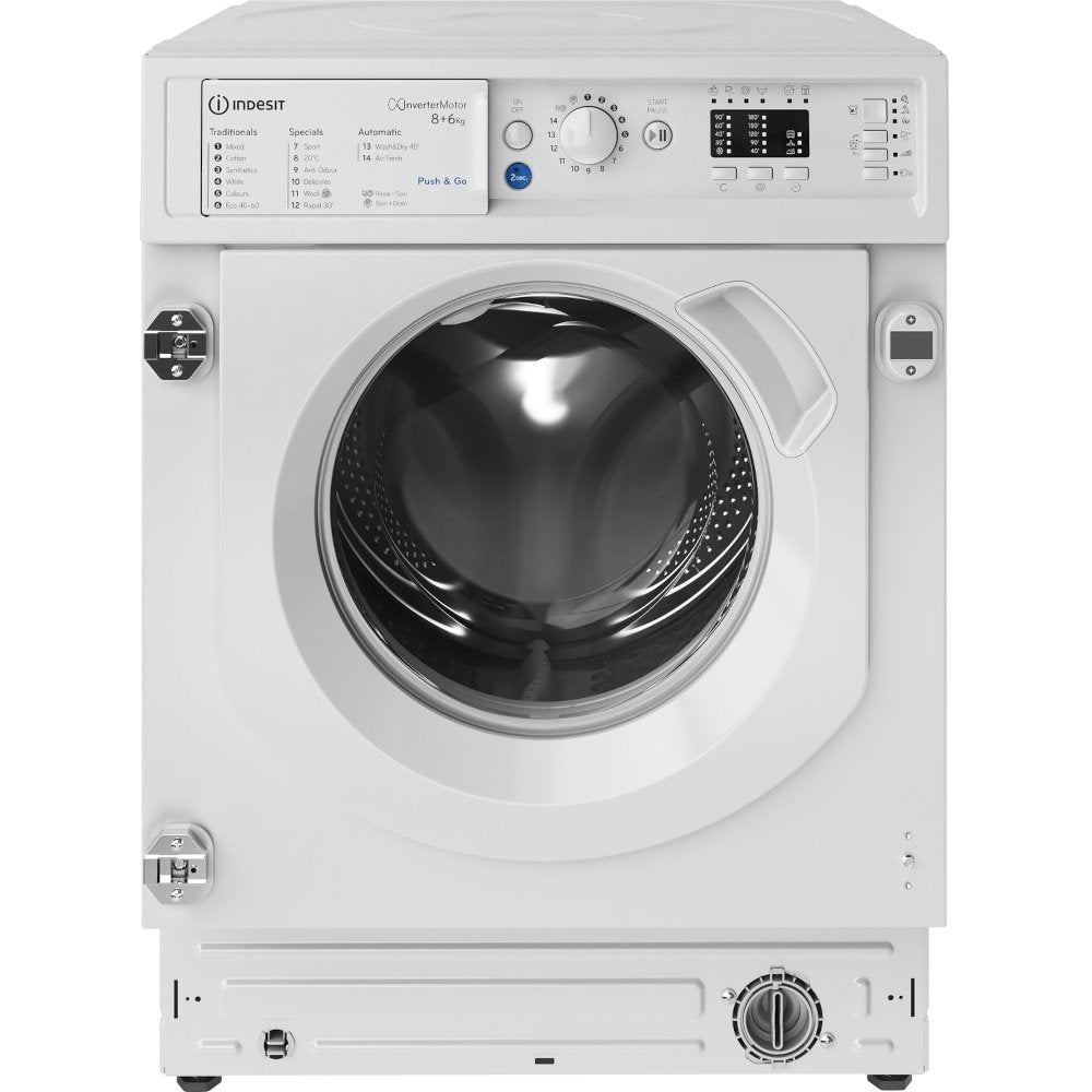 Indesit BIWDIL861284 8kg Wash 6kg Dry Integrated Washer Dryer With Quiet Inverter Motor | Atlantic Electrics - 39478068805855 