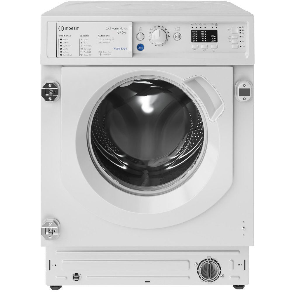 Indesit BIWDIL861485UK 8kg/6kg 1400rpm Integrated Washer Dryer - White - Atlantic Electrics - 40560948216031 
