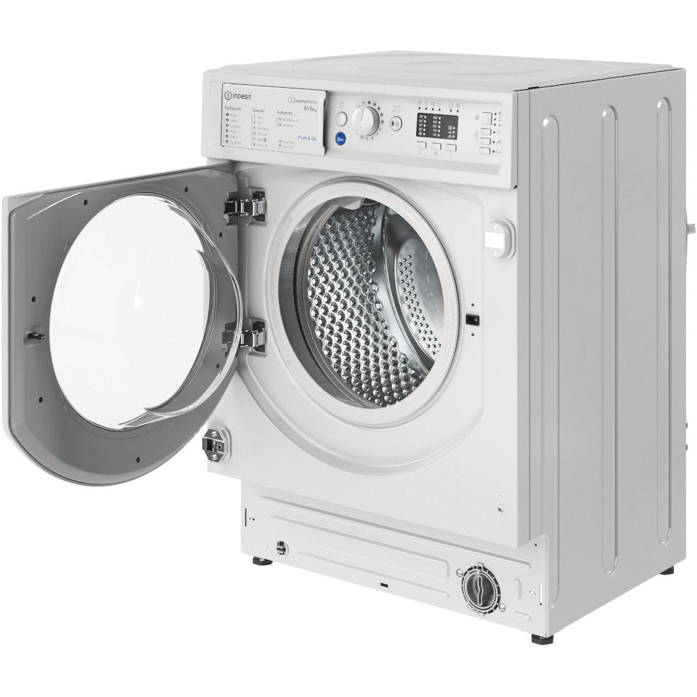 Indesit BIWDIL861485UK 8kg/6kg 1400rpm Integrated Washer Dryer - White - Atlantic Electrics - 40560948347103 