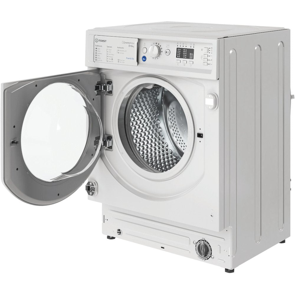 Indesit BIWDIL861485UK 8kg/6kg 1400rpm Integrated Washer Dryer - White | Atlantic Electrics