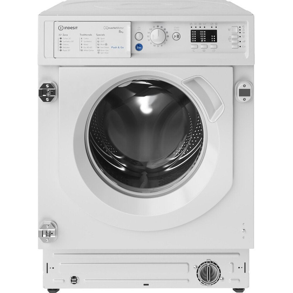 Indesit BIWMIL81284 8kg 1200rpm Integrated Washing Machine - White | Atlantic Electrics - 39478068478175 