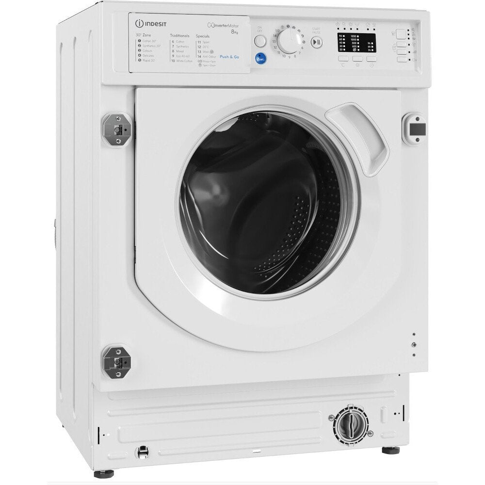 Indesit BIWMIL81284 8kg 1200rpm Integrated Washing Machine - White | Atlantic Electrics - 39478068543711 