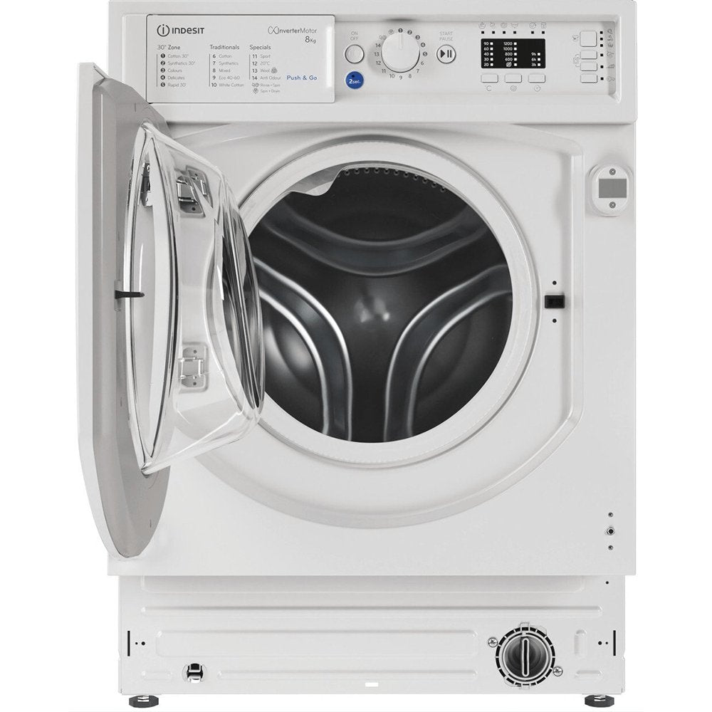 Indesit BIWMIL81284 8kg 1200rpm Integrated Washing Machine - White | Atlantic Electrics - 39478068510943 
