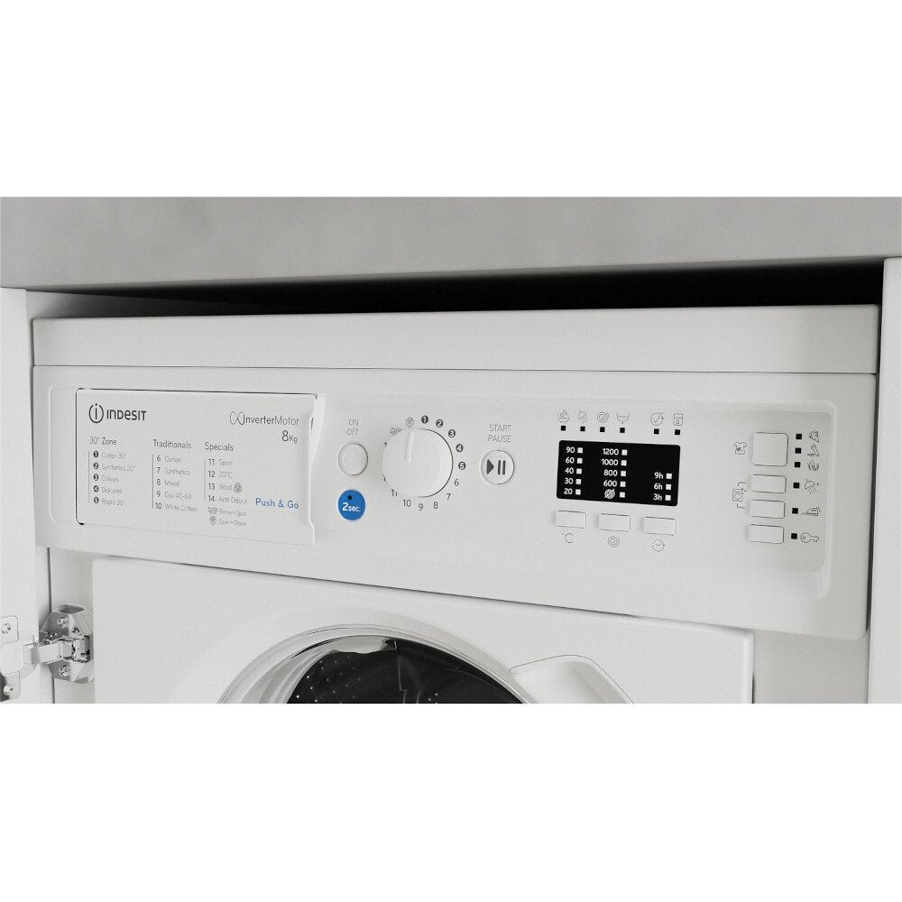 Indesit BIWMIL81284 8kg 1200rpm Integrated Washing Machine - White | Atlantic Electrics - 39478068642015 