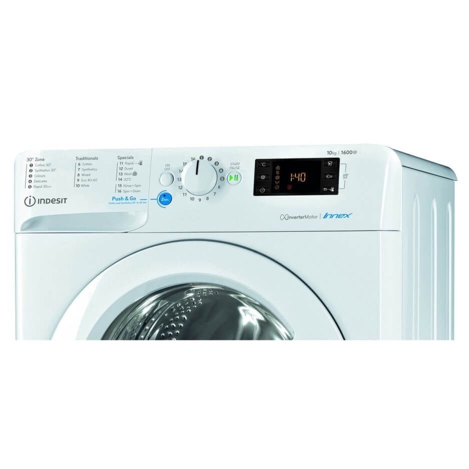 Indesit BWE101683XWUKN 10kg 1600rpm Freestanding Washing Machine - White - Atlantic Electrics - 39478066282719 