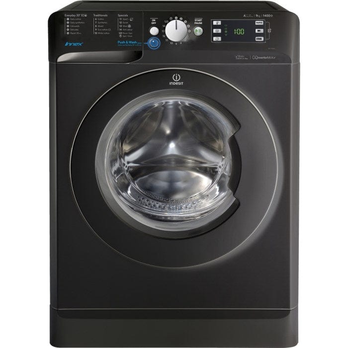 Indesit BWE91484XK 9Kg Washing Machine with 1400 rpm - Black - Atlantic Electrics - 39478067757279 
