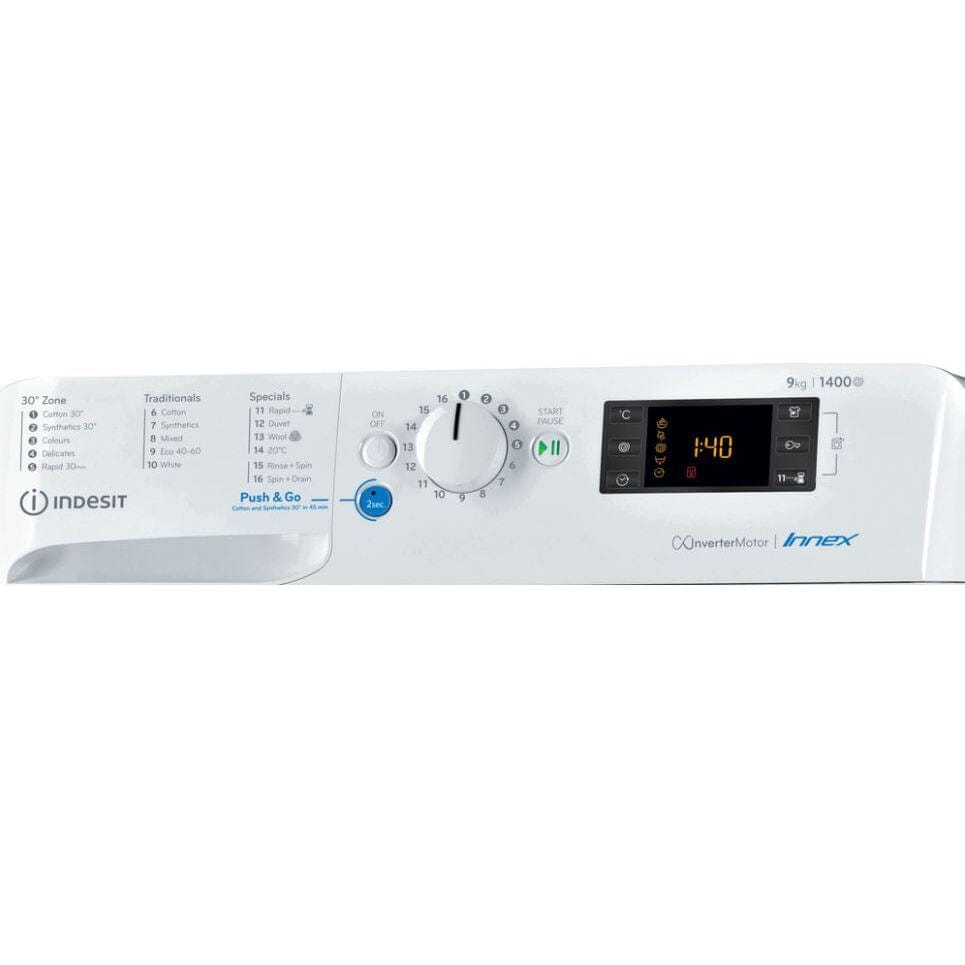 Indesit BWE91485XWUKN 9Kg Washing Machine with 1400 rpm - White | Atlantic Electrics - 39478071230687 