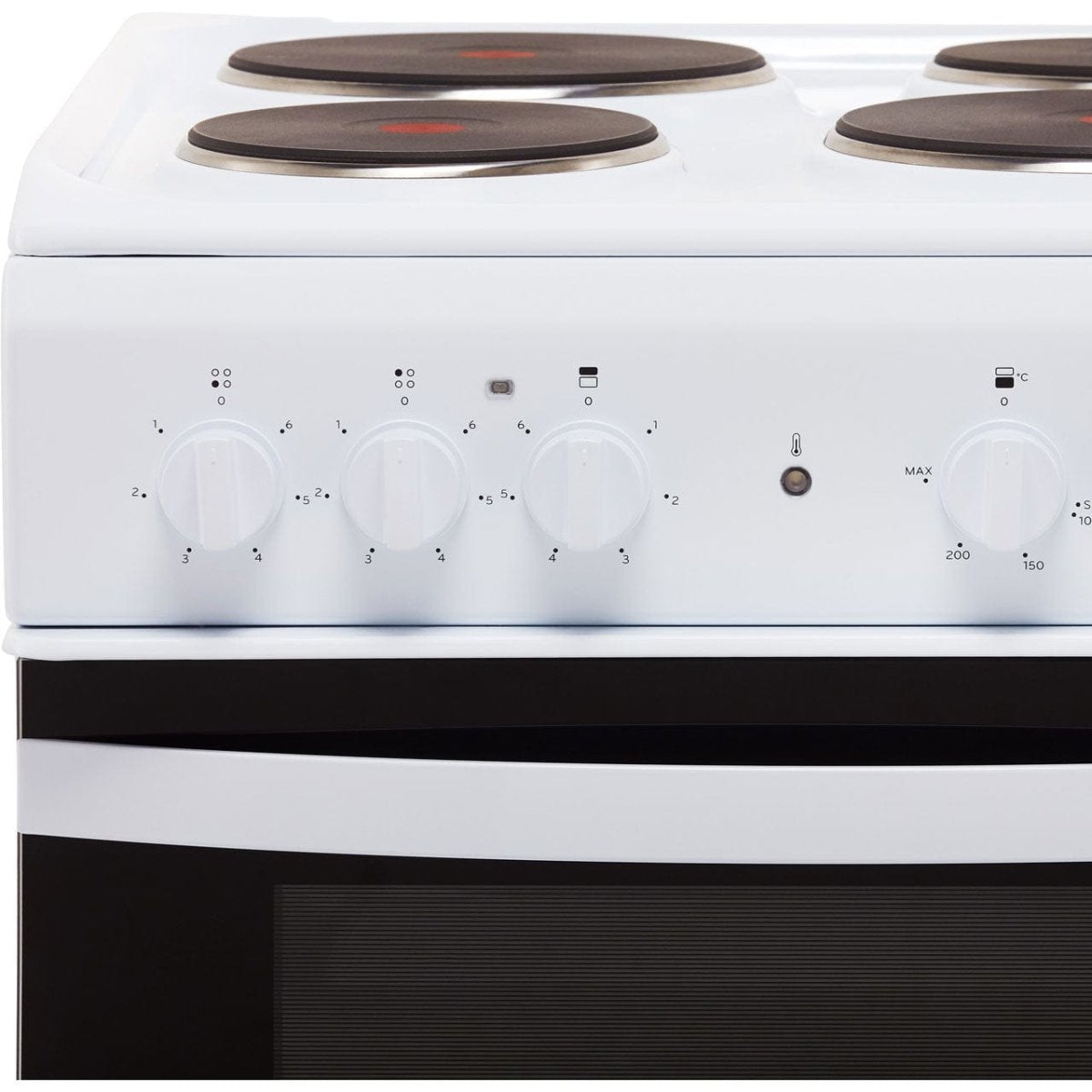 Indesit Cloe ID5E92KMW 50cm Electric Cooker with Solid Plate Hob - White - A Rated - Atlantic Electrics