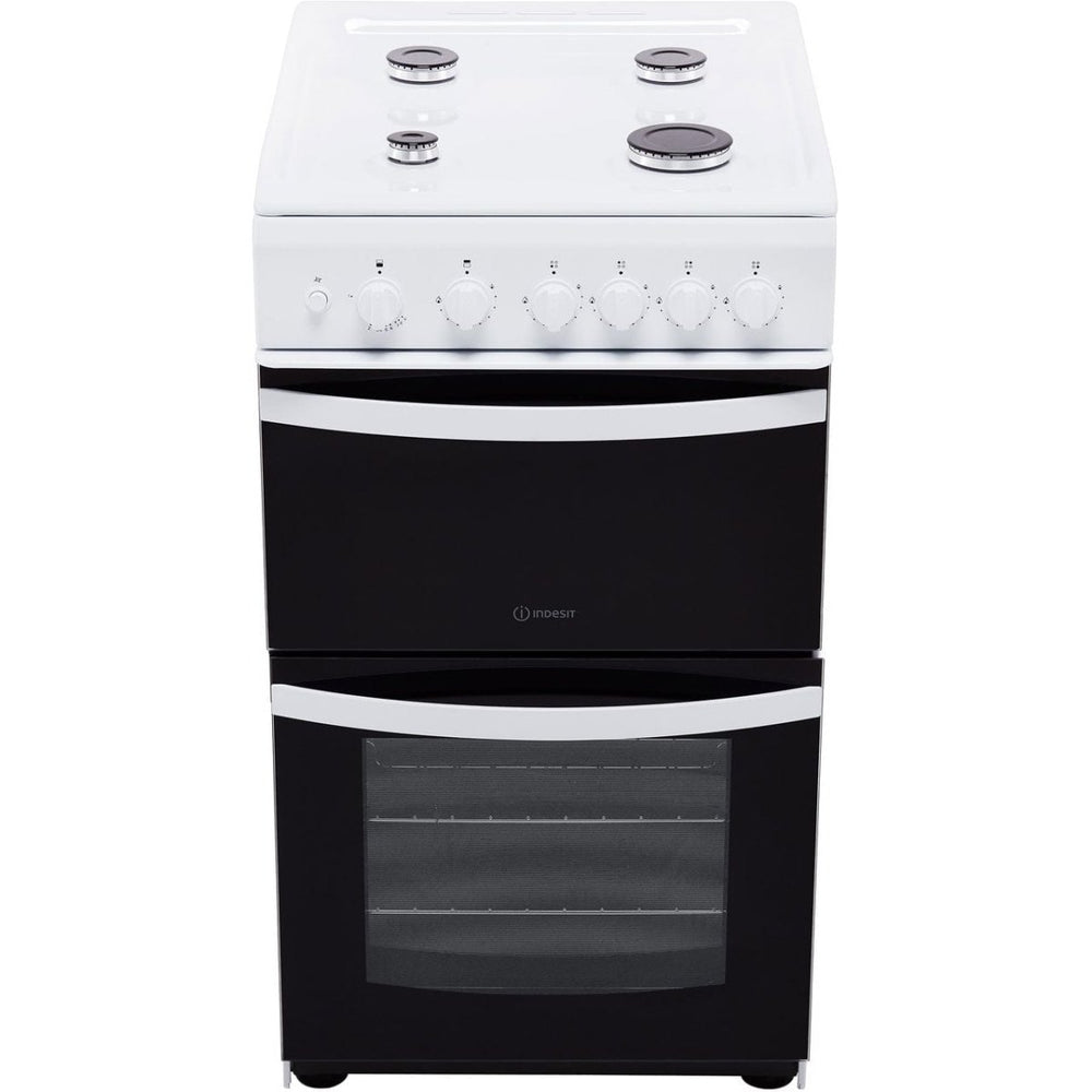 Indesit Cloe ID5G00KMW 50cm Gas Cooker with Full Width Gas Grill - White - A Rated | Atlantic Electrics - 39478073458911 
