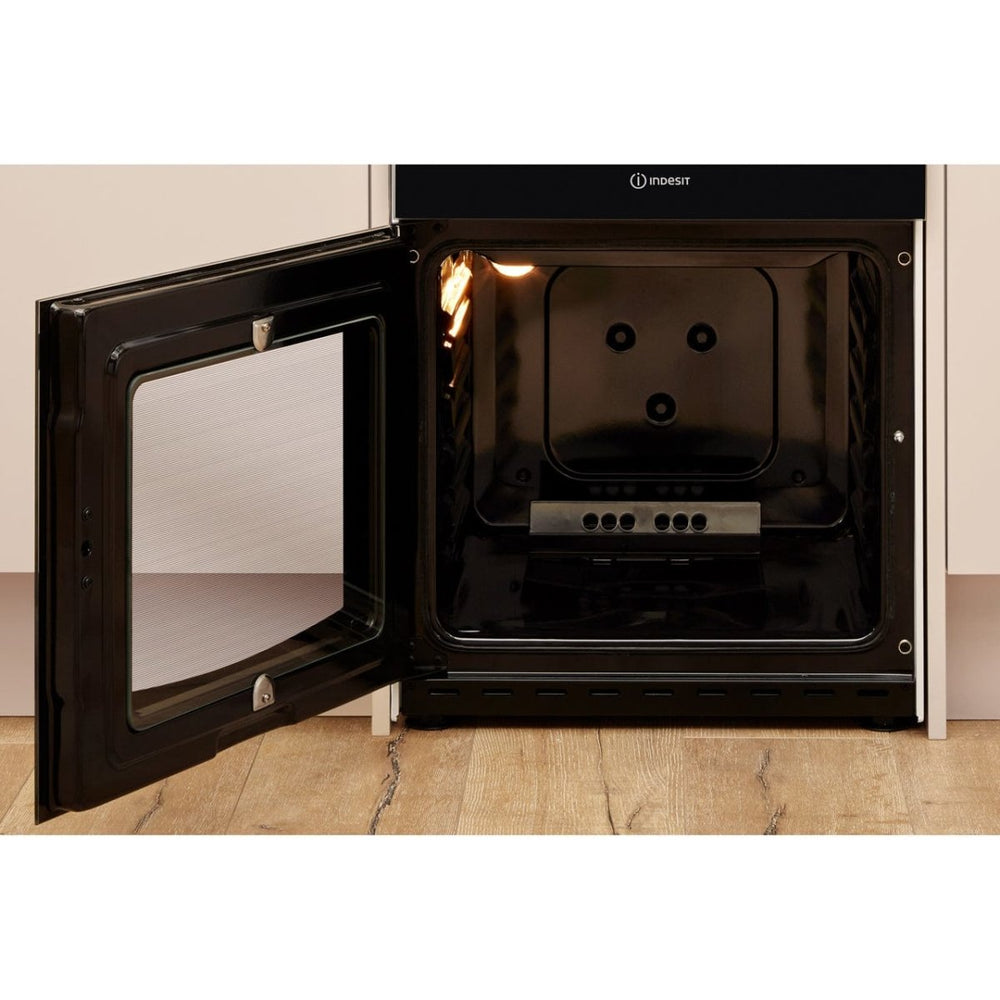 Indesit Cloe ID5G00KMW 50cm Gas Cooker with Full Width Gas Grill - White - A Rated | Atlantic Electrics - 39478073393375 
