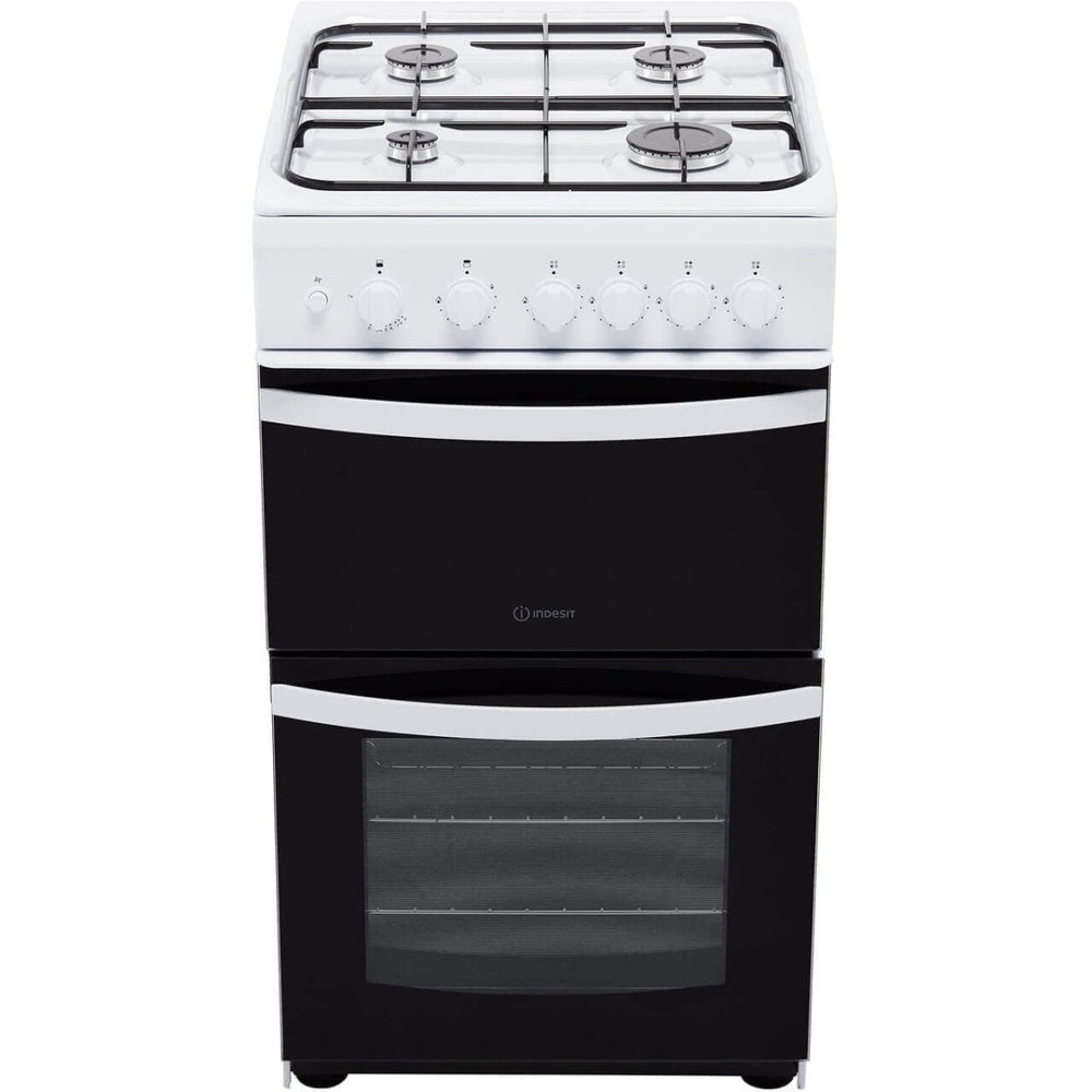 Indesit Cloe ID5G00KMW 50cm Gas Cooker with Full Width Gas Grill - White - A Rated | Atlantic Electrics - 39478073360607 