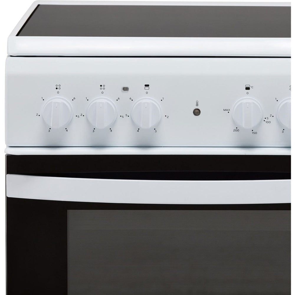 Indesit Cloe ID5V92KMW Twin Cavity Electric Cooker with Ceramic Hob - White - A Rated - Atlantic Electrics - 39478072967391 