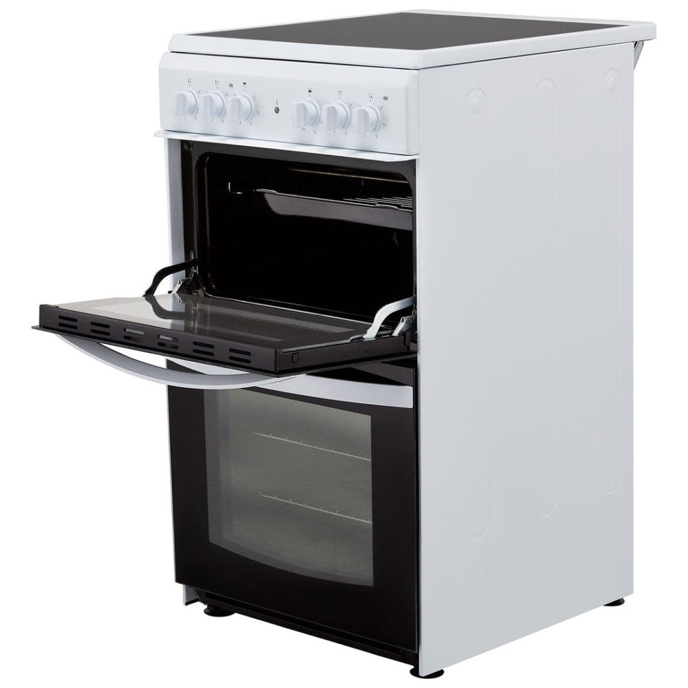 Indesit Cloe ID5V92KMW Twin Cavity Electric Cooker with Ceramic Hob - White - A Rated - Atlantic Electrics - 39478072869087 